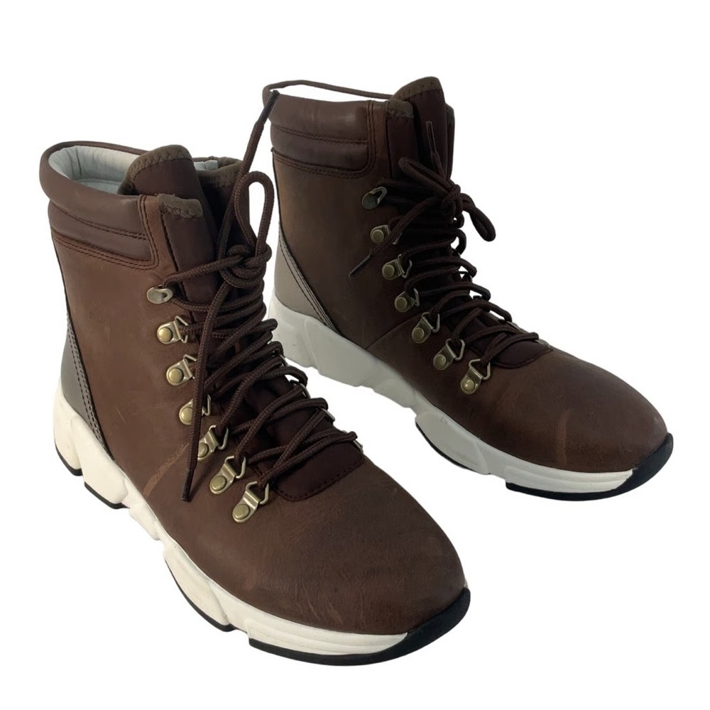 New Johnston & Murphy Brown Ankle Boots with White Soles